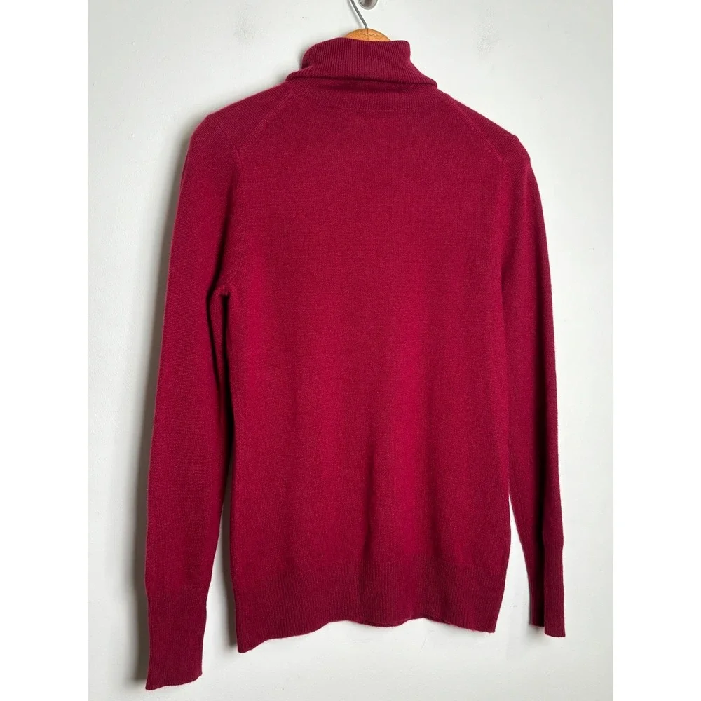 Alex Marie Womens Cashmere‎ Turtleneck Sweater M Luxury Old Money Minimalist